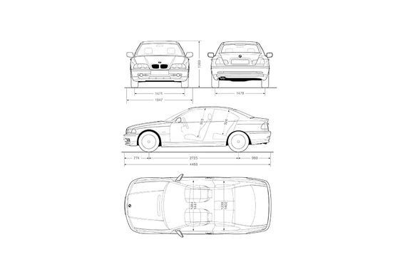 Download drawing BMW 3-Series E46 Coupe 1999 in ai pdf png svg formats
